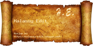 Halassy Edit névjegykártya